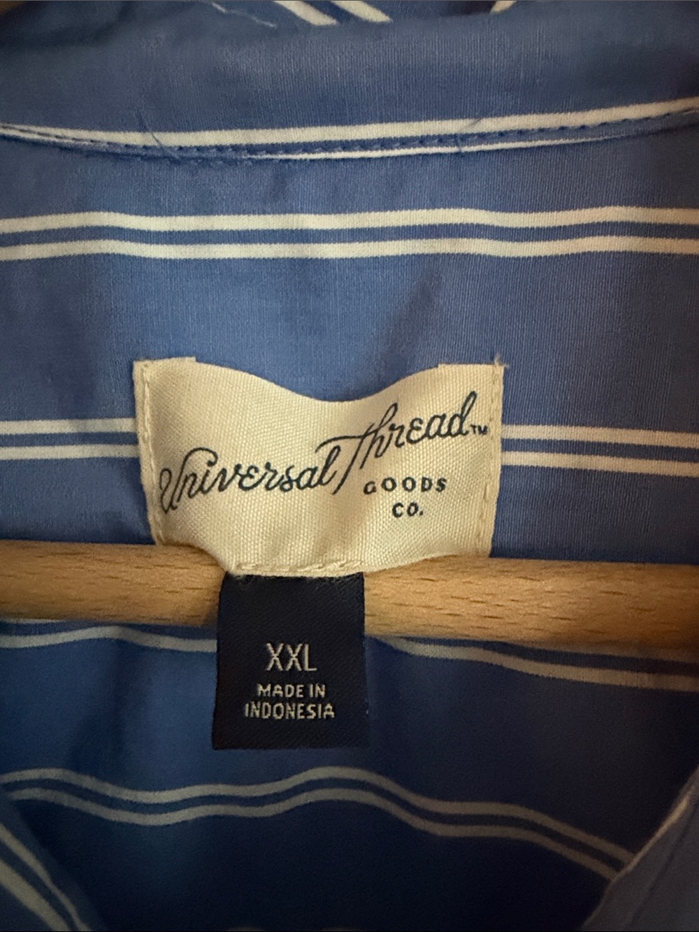 NWOT Universal Thread Blue and White Striped Wrap Waist Shirt Dress XXL - Picture 10 of 12